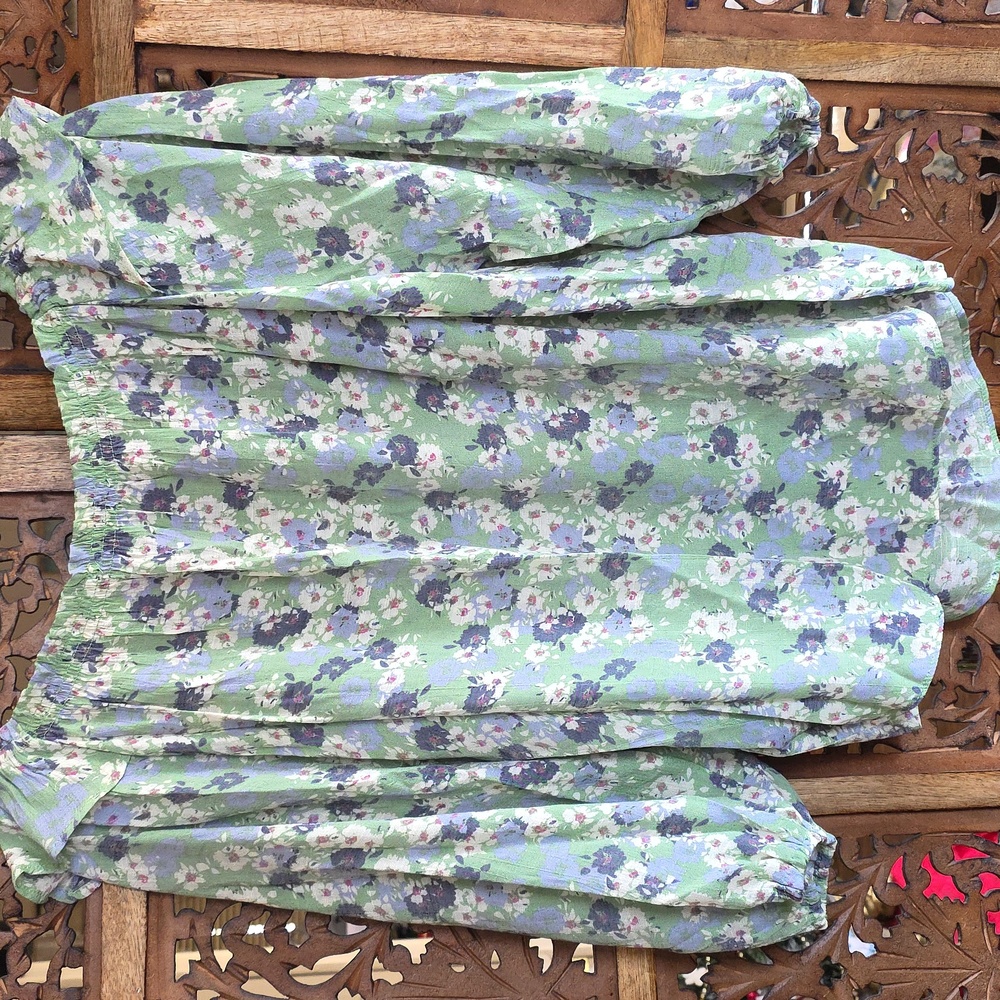 Zac & Rachel Floral Blouse in Green and Purple - Picture 5 of 5